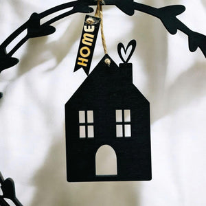 Hübscher Dekoring, Türkranz, Fensterdekoration, modern, schwarz, minimalistisch, Scandinavian Hygge, Deko loop, Dekoring, personalisiert