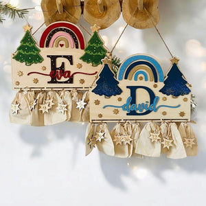 Adventskalender XXL Regenbogen aus Holz, personalisiert mit Wunschtext und in Wunschfarbe, Geschenkidee, Babys Weihnachten, Advent, Nikolaus