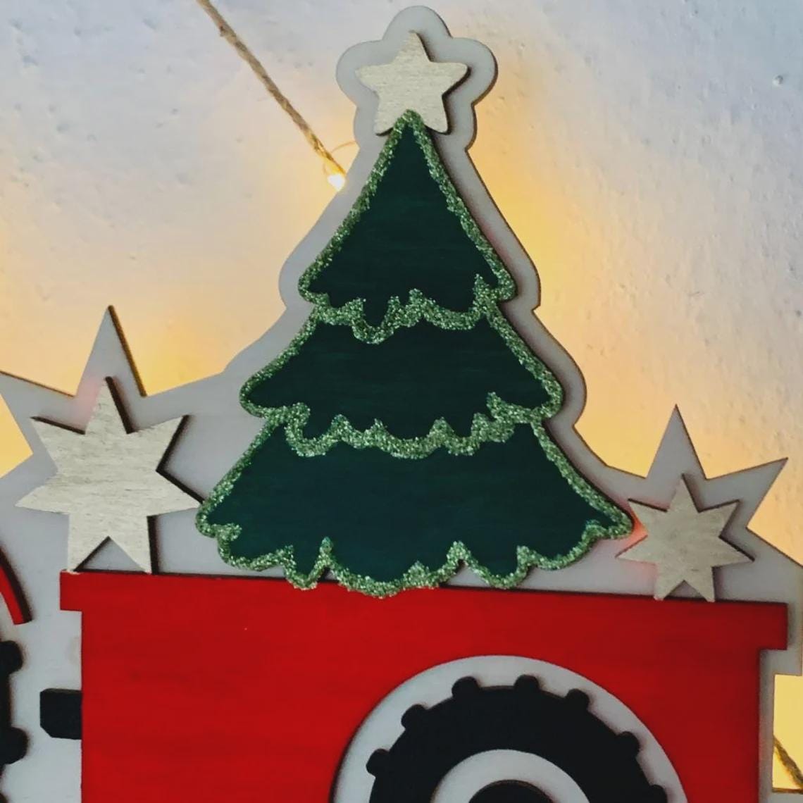 Adventskalender XXL Traktor aus Holz, personalisiert mit Wunschtext und in Wunschfarbe, Geschenkidee, Babys Weihnachten, Advent, Trekker