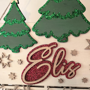 Adventskalender Katze aus Holz, personalisiert mit Wunschtext und in Wunschfarbe, Geschenkidee, Babys Weihnachten, Advent, Haustier, Hund