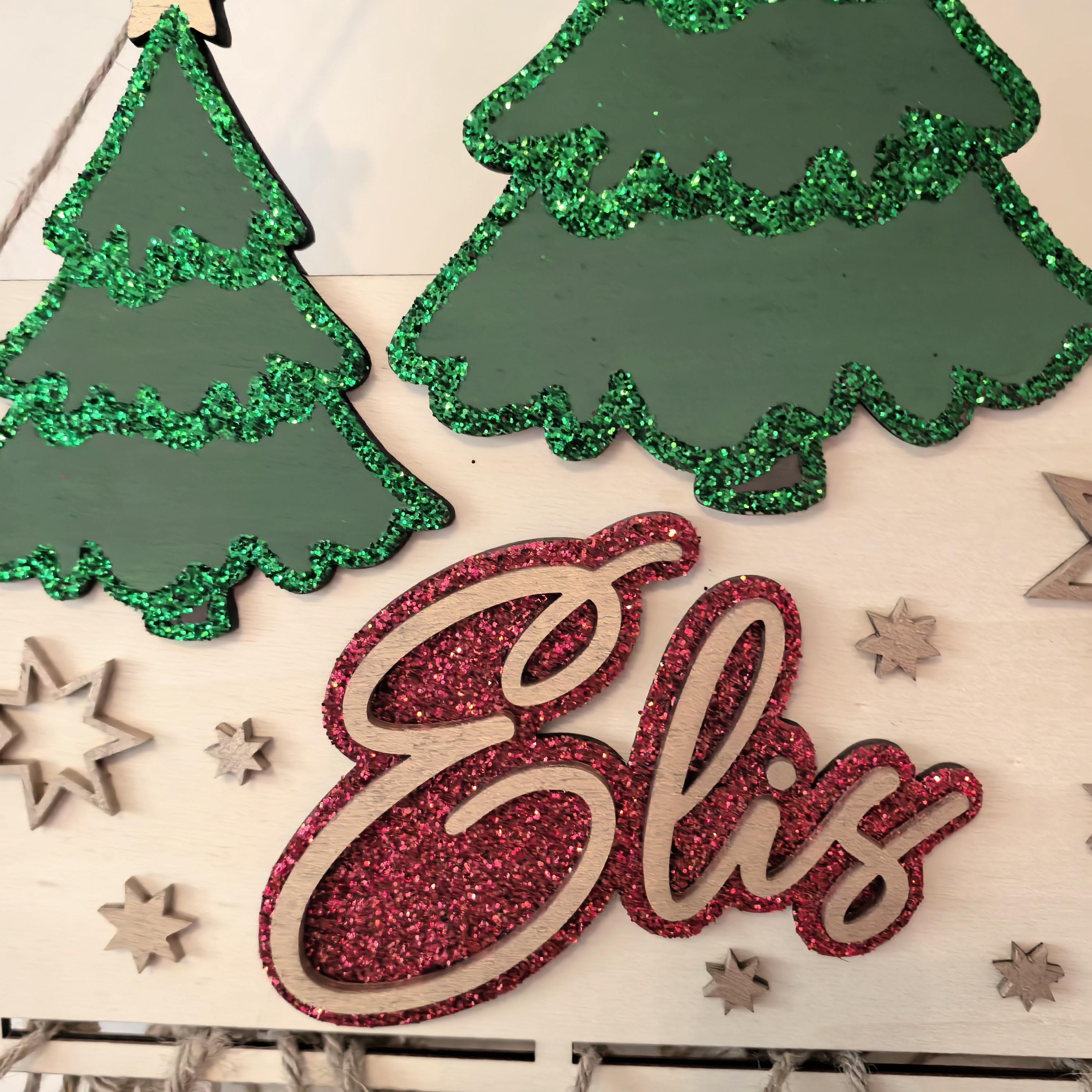 Adventskalender Katze aus Holz, personalisiert mit Wunschtext und in Wunschfarbe, Geschenkidee, Babys Weihnachten, Advent, Haustier, Hund