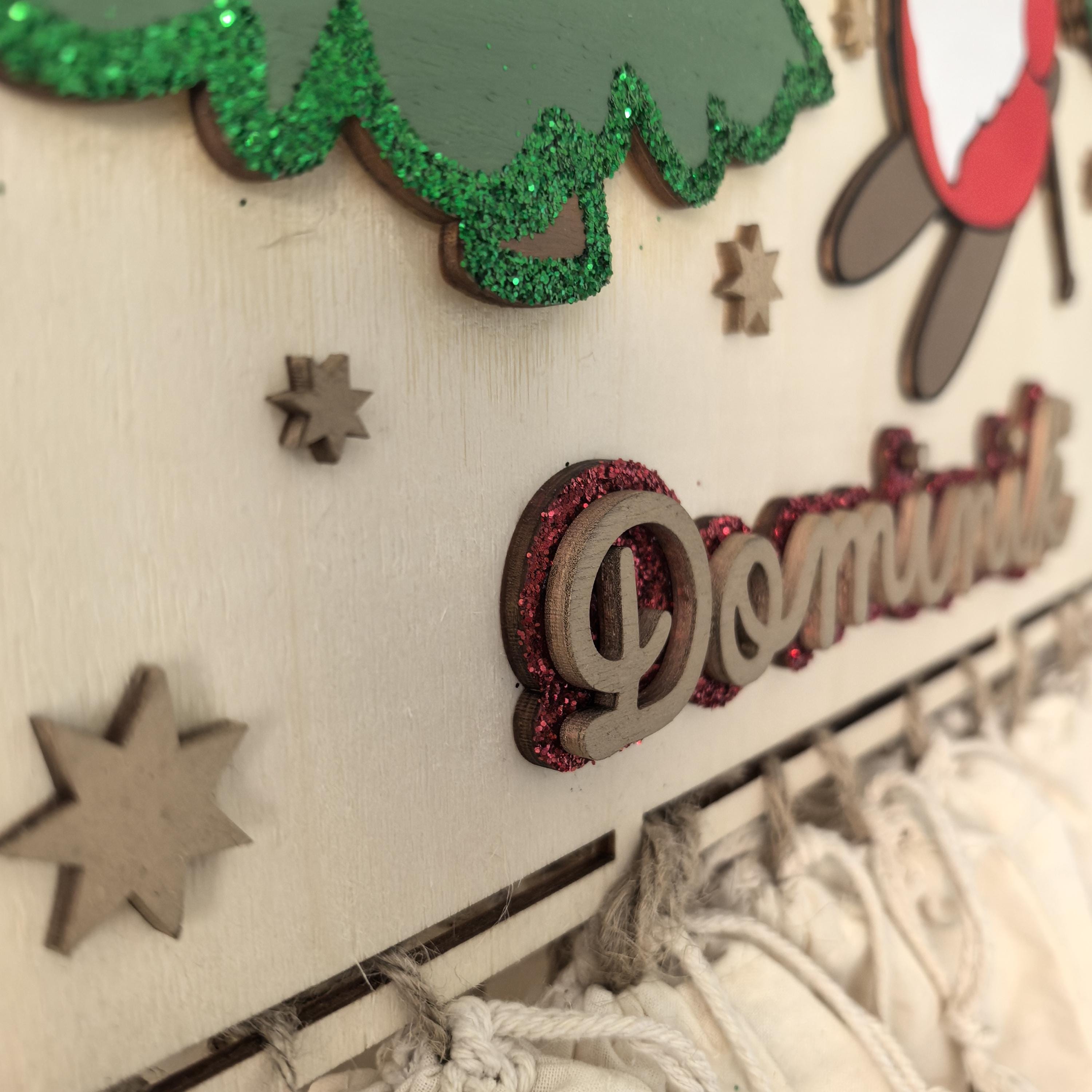 XXL Wichtel Adventskalender personalisiert mit Wunschtext und in Wunschfarben, Geschenkidee, Babys Weihnachten, Advent, Rentier, Santa