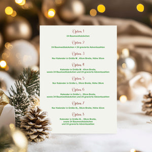 Lebkuchen Adventskalender aus Holz, personalisiert mit Wunschtext und in Wunschfarbe, Geschenkidee, Babys Weihnachten, Advent, Lebkuchenhaus