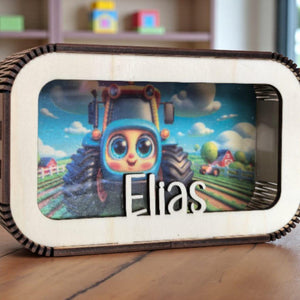 Traktor Spardose personalisiert mit Namen, Sparbüchse, Sparschwein, Geldgeschenk, Geschenk Geburt, Taufe, Geburtstag Trecker