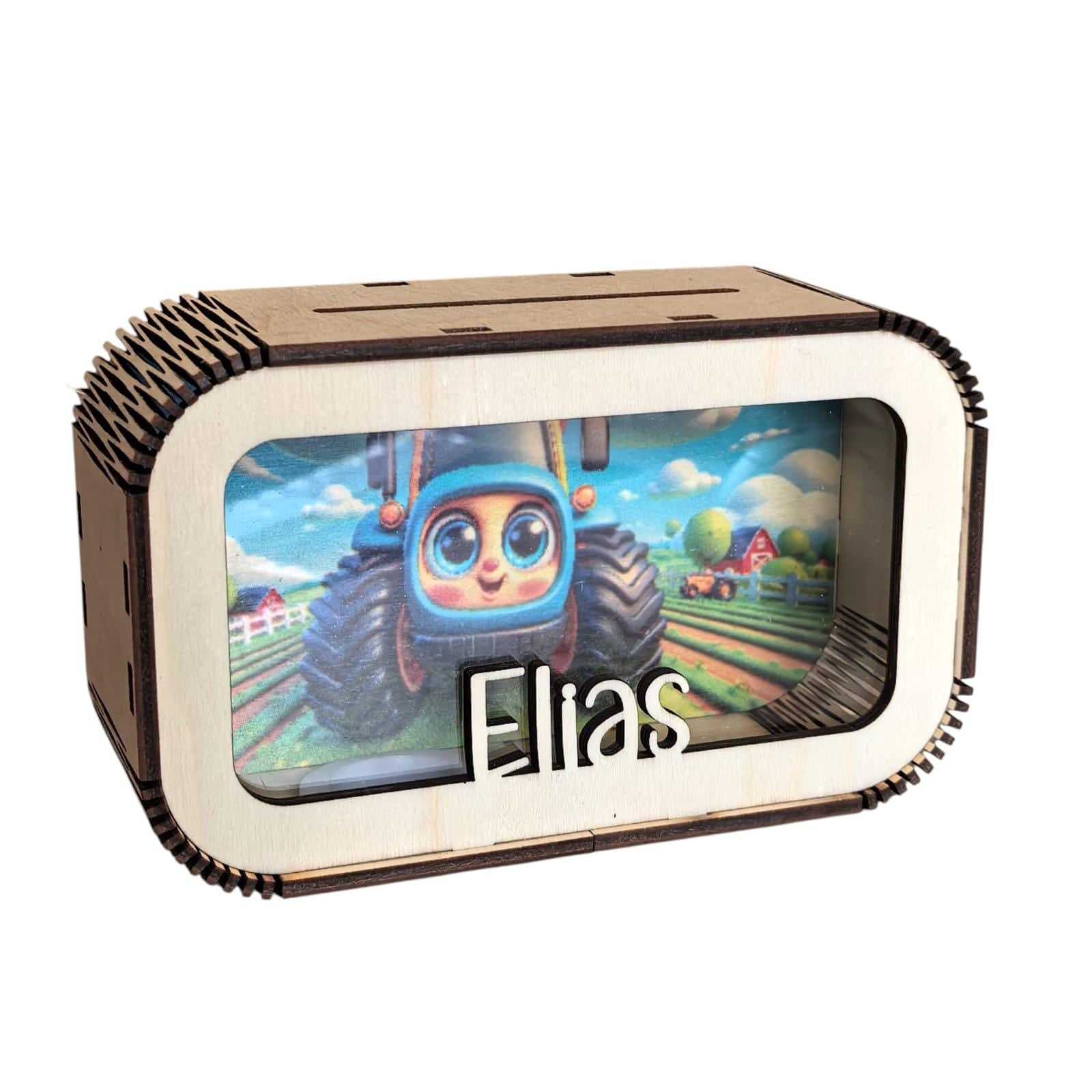 Traktor Spardose personalisiert mit Namen, Sparbüchse, Sparschwein, Geldgeschenk, Geschenk Geburt, Taufe, Geburtstag Trecker