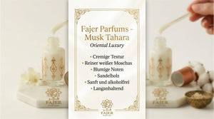 Musk Tahara 6ml l Fajer Parfums | Alkoholfreies Parfümöl & Weißer Moschus – Cremiger Duft langanhaltend mit Glasstäbchen für Sie und Ihn