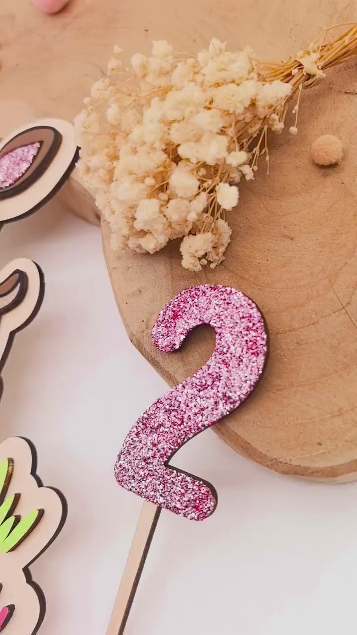 personalisierter Reh Caketopper mit Geburtstags Zahl, gefertigt in deinen Wunschfarben, Cake Topper, Tortenstecker, Kindergeburtstag Bambi