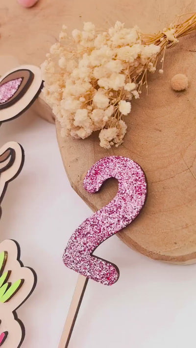 personalisierter Reh Caketopper mit Geburtstags Zahl, gefertigt in deinen Wunschfarben, Cake Topper, Tortenstecker, Kindergeburtstag Bambi