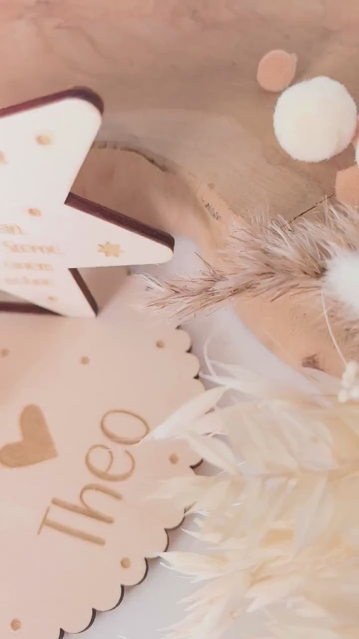 Sternenkind Teelichthalter, personalisiert mit Wunschtext, Andenken, Gedenkstein, Erinnerung, Schutzengel, Fehlgeburt, Stille Geburt