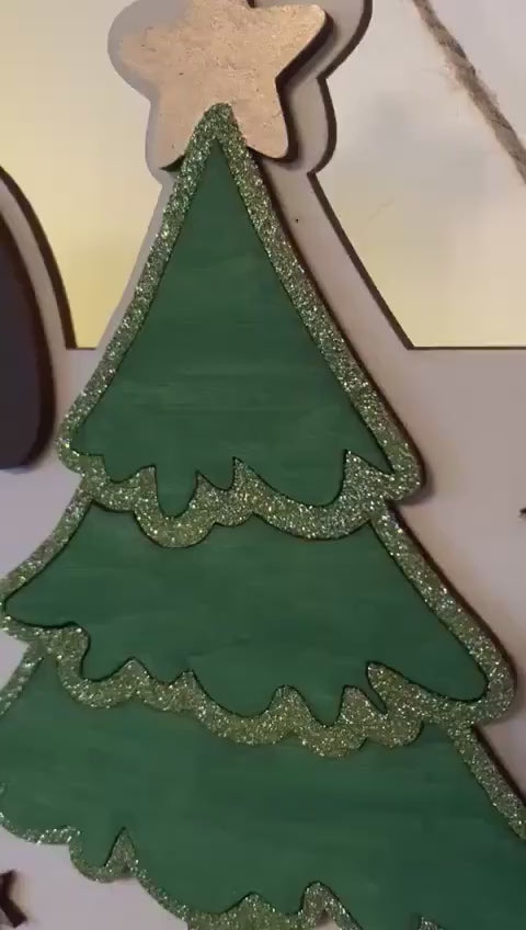 Adventskalender XXL Renntier aus Holz, personalisiert mit Wunschtext und in Wunschfarbe, Geschenkidee, Babys Weihnachten, Advent, Nikolaus