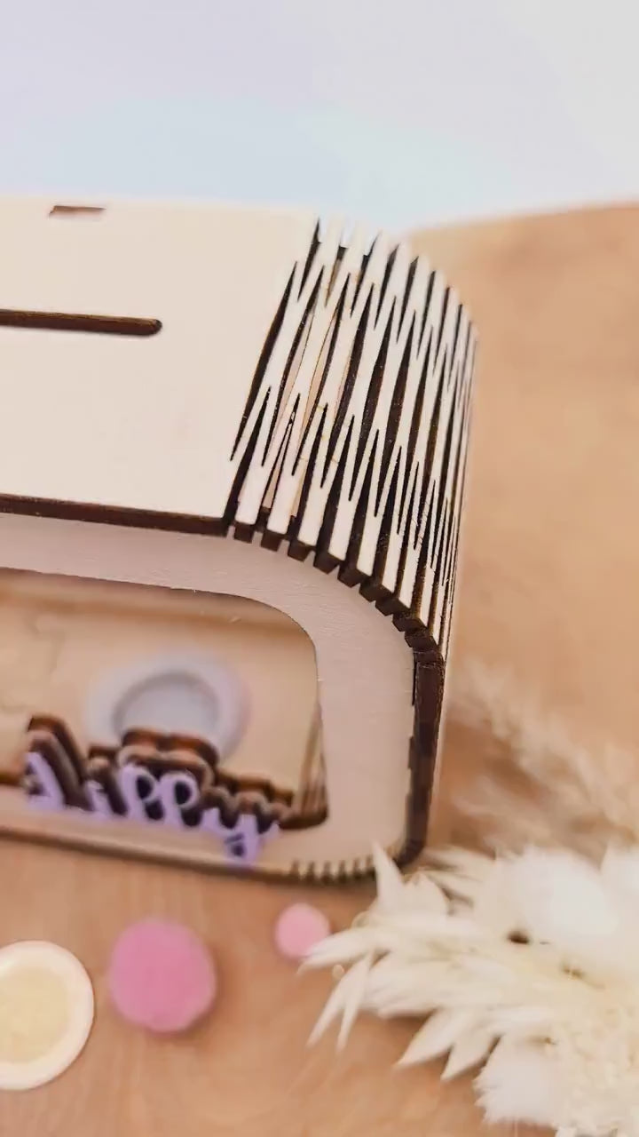 Schmetterling Spardose personalisiert mit Namen in Wunschfarben, Sparbüchse, Sparschwein, Geldgeschenk, Geschenk Geburt, Taufe, Geburtstag