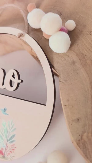 Türschild personalisiert fürs Kinderzimmer mit Teddy Bär, gefertigt in Wunschfarben, Geschenk Taufe, Geburt, Kindergeburtstag, Namensschild