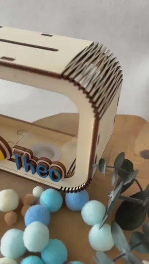 Auto Spardose personalisiert mit Namen in Wunschfarben, Sparbüchse, Sparschwein, Geldgeschenk, Geschenk zur Geburt, Taufe, Geburtstag