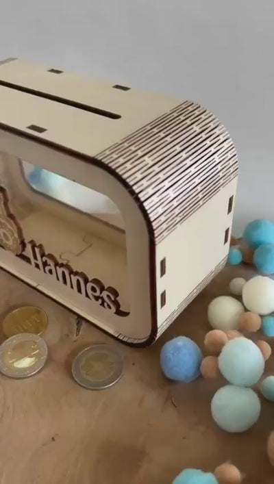 Traktor Spardose personalisiert mit Namen, Sparbüchse, Sparschwein, Geldgeschenk, Geschenk zur Geburt, Taufe, Geburtstag, Trecker