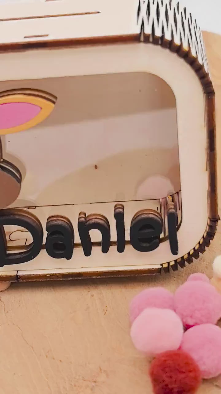 Spardose Giraffe personalisiert mit Namen in Wunschfarben, Sparbüchse, Sparschwein, Geldgeschenk, Geschenk Geburt, Taufe, Geburtstag, Safari