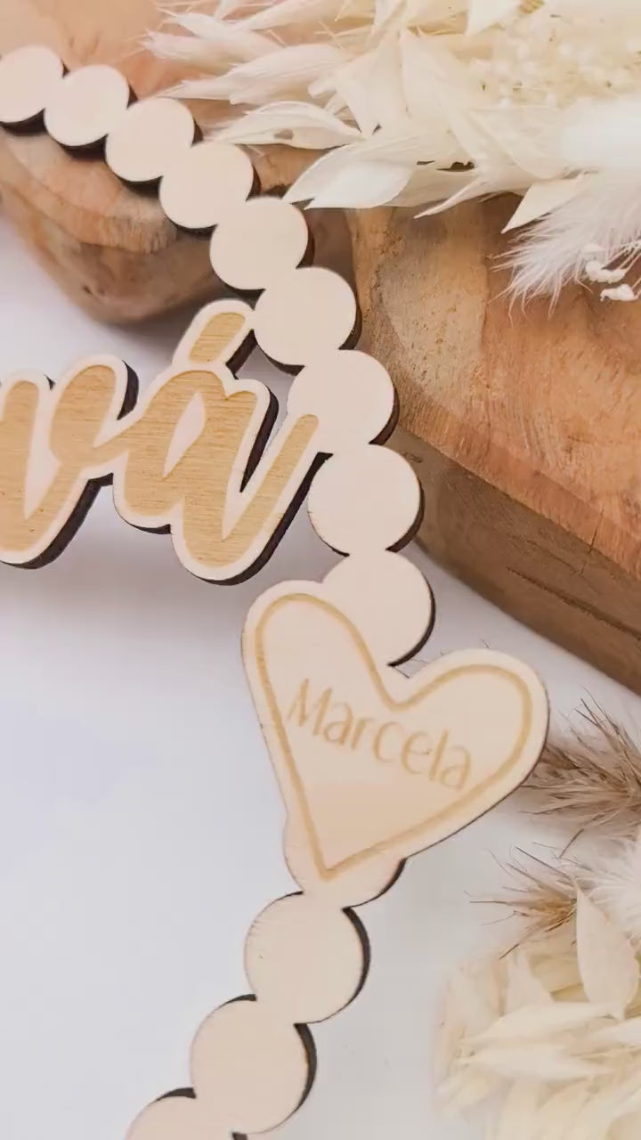 Hübscher Dekoring personalisiert mit Namen, Türkranz, Fensterdekoration, modern, minimalistisch, Scandinavian Hygge, Deko loop, Geschenkidee