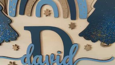 Adventskalender XXL Regenbogen aus Holz, personalisiert mit Wunschtext und in Wunschfarbe, Geschenkidee, Babys Weihnachten, Advent, Nikolaus