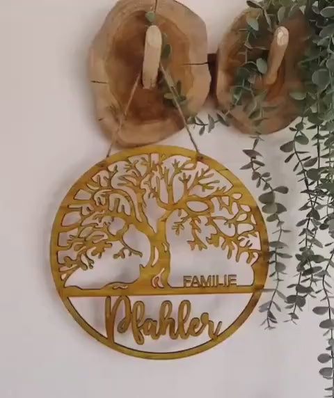 Türkranz Baum des Lebens, personalisiert, Deko Wand, Einzug Geschenk, Familienbaum Türschild Familie Geschenk Hochzeit Geburtstag Türschmuck