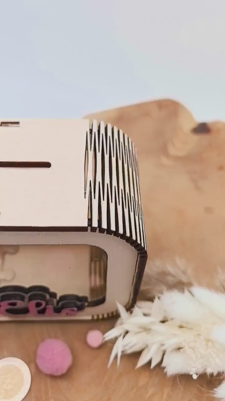 Spardose Hase personalisiert mit Namen in Wunschfarben, Sparbüchse, Sparschwein, Geldgeschenk, Geschenk Geburt, Taufe, Geburtstag, Häschen