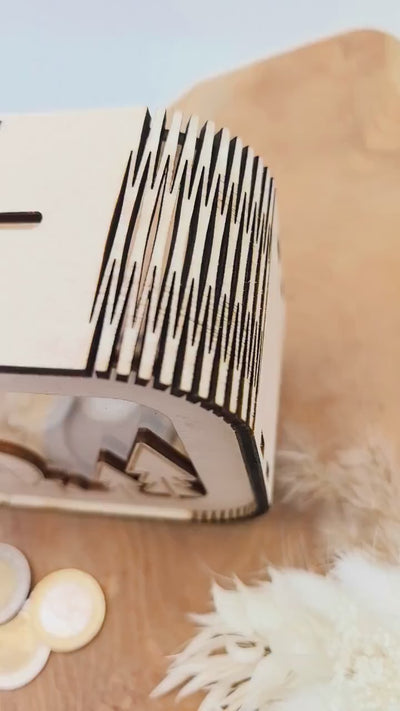 Spardose Reisekasse personalisiert mit Name, Geldgeschenk, Sparschwein Geburtstagsgeschenk Freundin Ehefrau Einzugsgeschenk, Camper, Camping