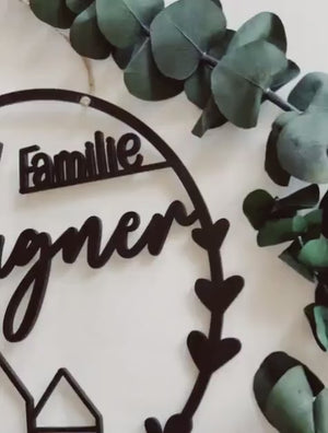 Hübscher Dekoring, Türkranz, Fensterdekoration, modern, schwarz, minimalistisch, Scandinavian Hygge, Deko loop, Dekoring, personalisiert