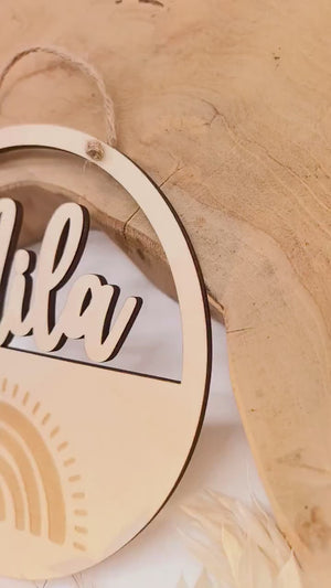 Regenbogen Türschild personalisiert fürs Kinderzimmer, Geburtstagsgeschenk, Deko, Geschenk Taufe, Geburt, Kindergeburtstag, Namensschild