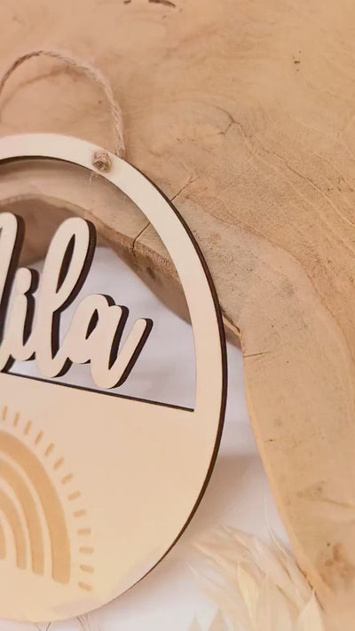 Regenbogen Türschild personalisiert fürs Kinderzimmer, Geburtstagsgeschenk, Deko, Geschenk Taufe, Geburt, Kindergeburtstag, Namensschild